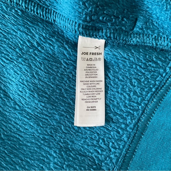 JOE FRESH, TEAL FLEECED JACKET, SIZE: L/G - Picture 10 of 10